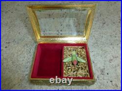 Vintage Hummingbird Automaton Music Box Jewelry Box (watch The Video)