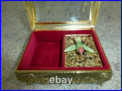 Vintage Hummingbird Automaton Music Box Jewelry Box (watch The Video)
