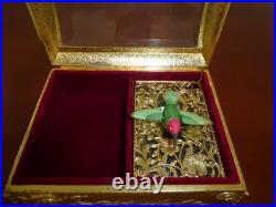 Vintage Hummingbird Automaton Music Box Jewelry Box (watch The Video)