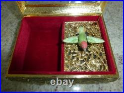 Vintage Hummingbird Automaton Music Box Jewelry Box (watch The Video)