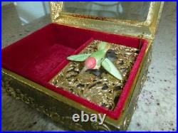 Vintage Hummingbird Automaton Music Box Jewelry Box (watch The Video)