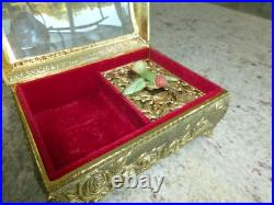 Vintage Hummingbird Automaton Music Box Jewelry Box (watch The Video)