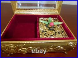 Vintage Hummingbird Automaton Music Box Jewelry Box (watch The Video)