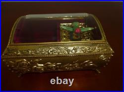 Vintage Hummingbird Automaton Music Box Jewelry Box (watch The Video)