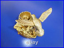 Vintage Hummingbird Automaton Music Box With Baby Chick Rare Model