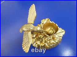 Vintage Hummingbird Automaton Music Box With Baby Chick Rare Model