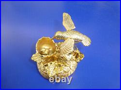 Vintage Hummingbird Automaton Music Box With Baby Chick Rare Model