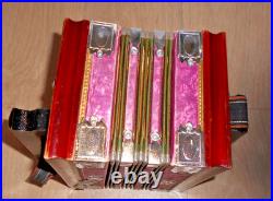 Vintage Italian Accordion Concertina Squeezebox 10 X Key Musical Instrument