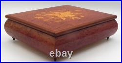 Vintage Italian Floral Marquetry Inlay Music Jewelry Box Swiss Mvmt. Dr. Zhivago