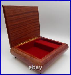Vintage Italian Floral Marquetry Inlay Music Jewelry Box Swiss Mvmt. Dr. Zhivago