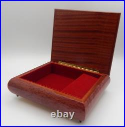 Vintage Italian Floral Marquetry Inlay Music Jewelry Box Swiss Mvmt. Dr. Zhivago
