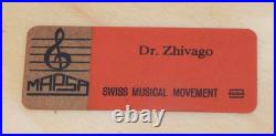 Vintage Italian Floral Marquetry Inlay Music Jewelry Box Swiss Mvmt. Dr. Zhivago