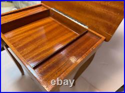 Vintage Italian Inlaid Marquetry Florentine Working Music Box Table 17 Tall