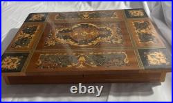 Vintage Italian Inlaid Side Table With Jewelry Compartment Reuge Music Box Noleg