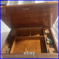 Vintage Italian Inlaid Side Table With Jewelry Compartment Reuge Music Box Noleg
