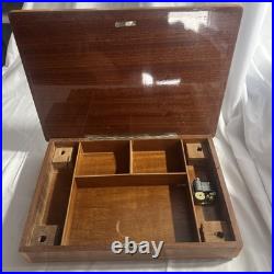 Vintage Italian Inlaid Side Table With Jewelry Compartment Reuge Music Box Noleg