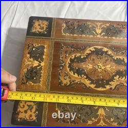 Vintage Italian Inlaid Side Table With Jewelry Compartment Reuge Music Box Noleg