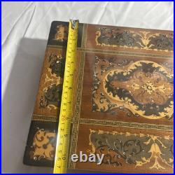 Vintage Italian Inlaid Side Table With Jewelry Compartment Reuge Music Box Noleg
