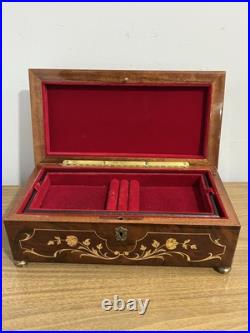 Vintage Italian Inlaid Wood Music Box