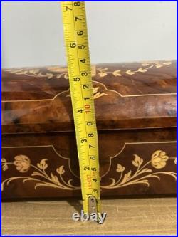 Vintage Italian Inlaid Wood Music Box