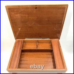 Vintage Italian Inlaid Wood Music Box Small End Table Musical Jewelry Box