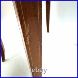 Vintage Italian Inlaid Wood Music Box Small End Table Musical Jewelry Box