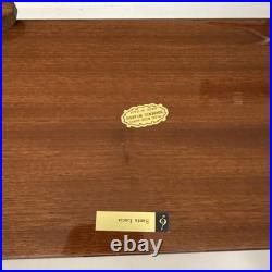 Vintage Italian Lacquered Wood Jewelry Music Box with Inlaid Flowers Santa Lucia