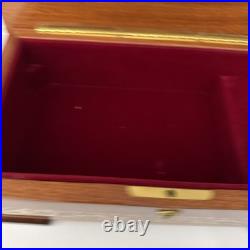 Vintage Italian Lacquered Wood Jewelry Music Box with Inlaid Flowers Santa Lucia