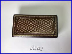 Vintage Italian Leather and Wood Jewelry Music Box Italy Costume Jewelry