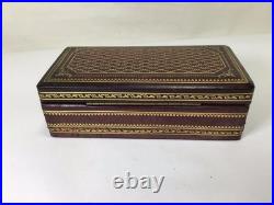 Vintage Italian Leather and Wood Jewelry Music Box Italy Costume Jewelry