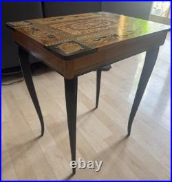 Vintage Italian Marquetry Music Box Side Table Sorrento Isola di Capri Rare