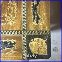 Vintage Italian Marquetry Music Box Side Table Sorrento Isola di Capri Rare