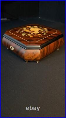 Vintage Italian Marquetry Musical Inlay Reuge Musical Jewelry Box Swiss Movement Vintage Italian Marquetry Musical Inlay Reuge Musical Jewelry Box Swiss Movement