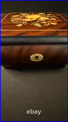 Vintage Italian Marquetry Musical Inlay Reuge Musical Jewelry Box Swiss Movement Vintage Italian Marquetry Musical Inlay Reuge Musical Jewelry Box Swiss Movement