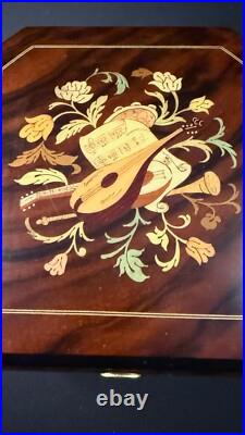 Vintage Italian Marquetry Musical Inlay Reuge Musical Jewelry Box Swiss Movement Vintage Italian Marquetry Musical Inlay Reuge Musical Jewelry Box Swiss Movement