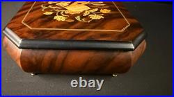 Vintage Italian Marquetry Musical Inlay Reuge Musical Jewelry Box Swiss Movement Vintage Italian Marquetry Musical Inlay Reuge Musical Jewelry Box Swiss Movement