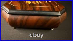 Vintage Italian Marquetry Musical Inlay Reuge Musical Jewelry Box Swiss Movement Vintage Italian Marquetry Musical Inlay Reuge Musical Jewelry Box Swiss Movement