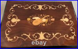 Vintage Italian Satinwood Inlaid Marquetry MUSIC BOX SIDE TABLE Rare MadeinItaly