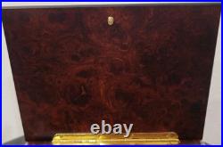 Vintage Italian Sorrento Style Inlaid Wood Music Jewelry Box Burl Marquetry Key