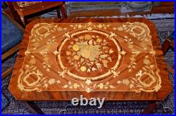 Vintage Italian Sorrento Wooden Wood Inlaid Side Table 26X24X18