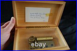 Vintage Jacques Cuendet Reuge 3 Tune 41 Note Music Box Swiss JEC Walnut