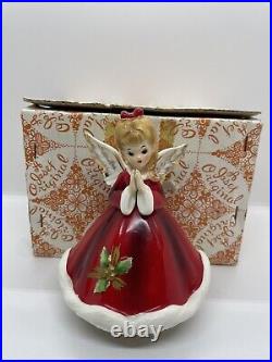 Vintage Josef Original Christmas Angel Music Box Plays Ave Maria 6