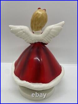 Vintage Josef Original Christmas Angel Music Box Plays Ave Maria 6