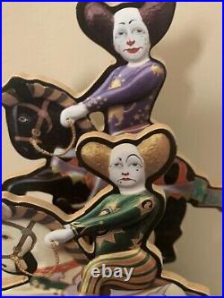 Vintage KOJI MURAI COLLECTION Double Clown Rocking Music Box When You Wish 11.5