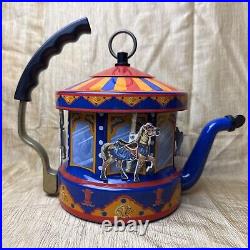 Vintage Kamenstein Carousel World of Motion Musical Metal Teapot withHandle READ