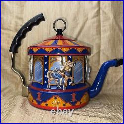 Vintage Kamenstein Carousel World of Motion Musical Metal Teapot withHandle READ