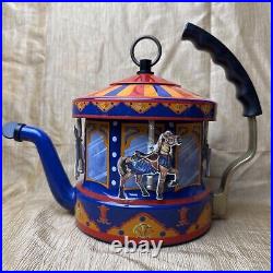 Vintage Kamenstein Carousel World of Motion Musical Metal Teapot withHandle READ