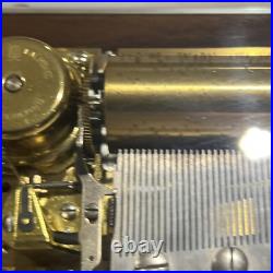 Vintage Key Wind swiss REUGE MUSIC cylinder music box, 3 Airs, Song, 5263