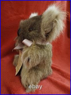 Vintage Koala Plush Music box From Australia Real Kangaroo Fur New Tags Working