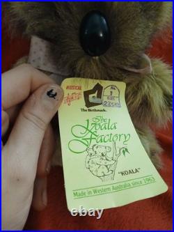Vintage Koala Plush Music box From Australia Real Kangaroo Fur New Tags Working